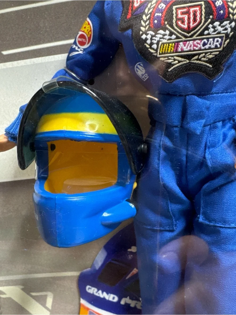 Barbie Blue Racing Suit Doll with Yellow-Trim Helmet